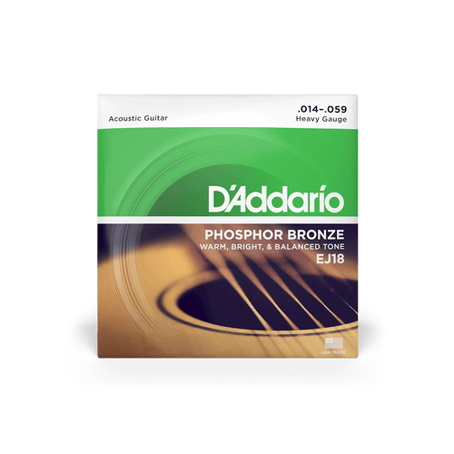 D'Addario Acoustic Guitar Strings - Phosphor Bronze EJ18 Heavy