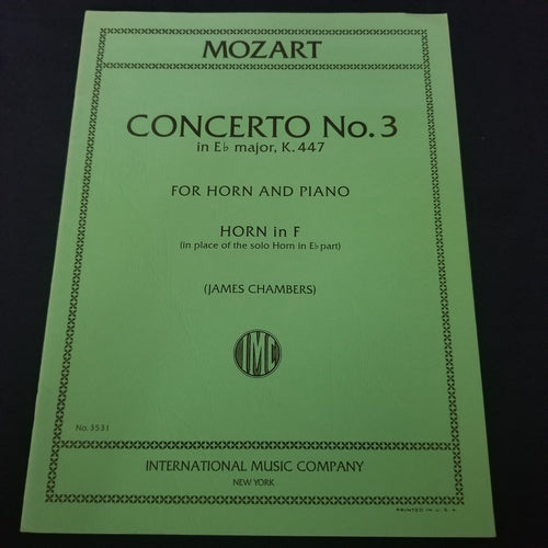 Mozart Concerto No. 3 in E Flat Major for Horn and Piano