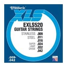 D'Addario Guitar Strings - EXLS520 .009-.042 Super Light