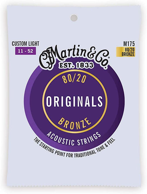 Martin & Co. Acoustic Guitar Strings - Custom Light 11-52 (M175 80/20 Bronze)