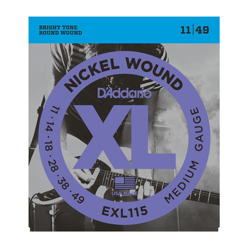 D'Addario Electric Guitar Strings - EXL115 11/49 Medium