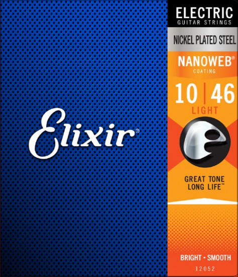 Elixir Electric Guitar Strings Nickel Plated Steel Nanoweb - Light 10/46