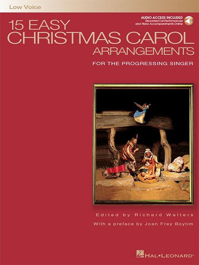15 Easy Christmas Carol Arrangements: Low Voice with CD