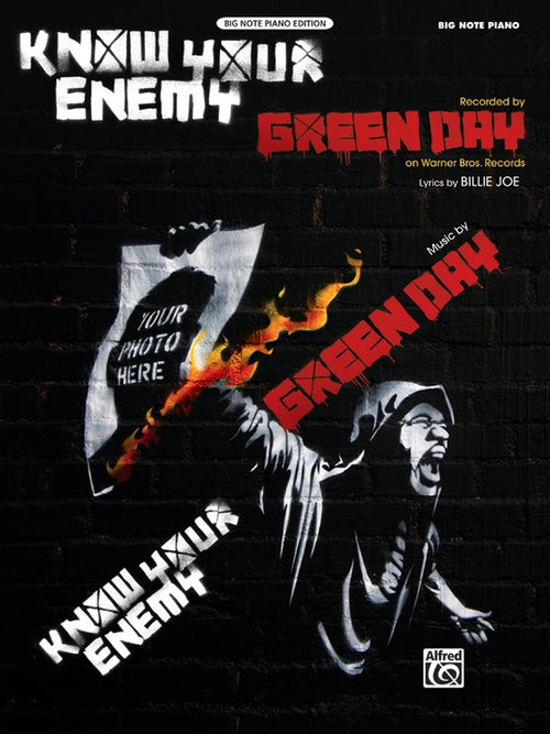 Green Day - Know Your Enemy Sheet Music Big Note Piano