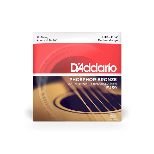 D'Addario Acoustic Guitar Strings - Phosphor Bronze 12-String EJ39 Medium