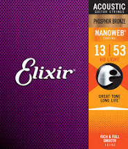 Elixir Acoustic Guitar Strings Phosphor Bronze Nanoweb - HD Light 13/53